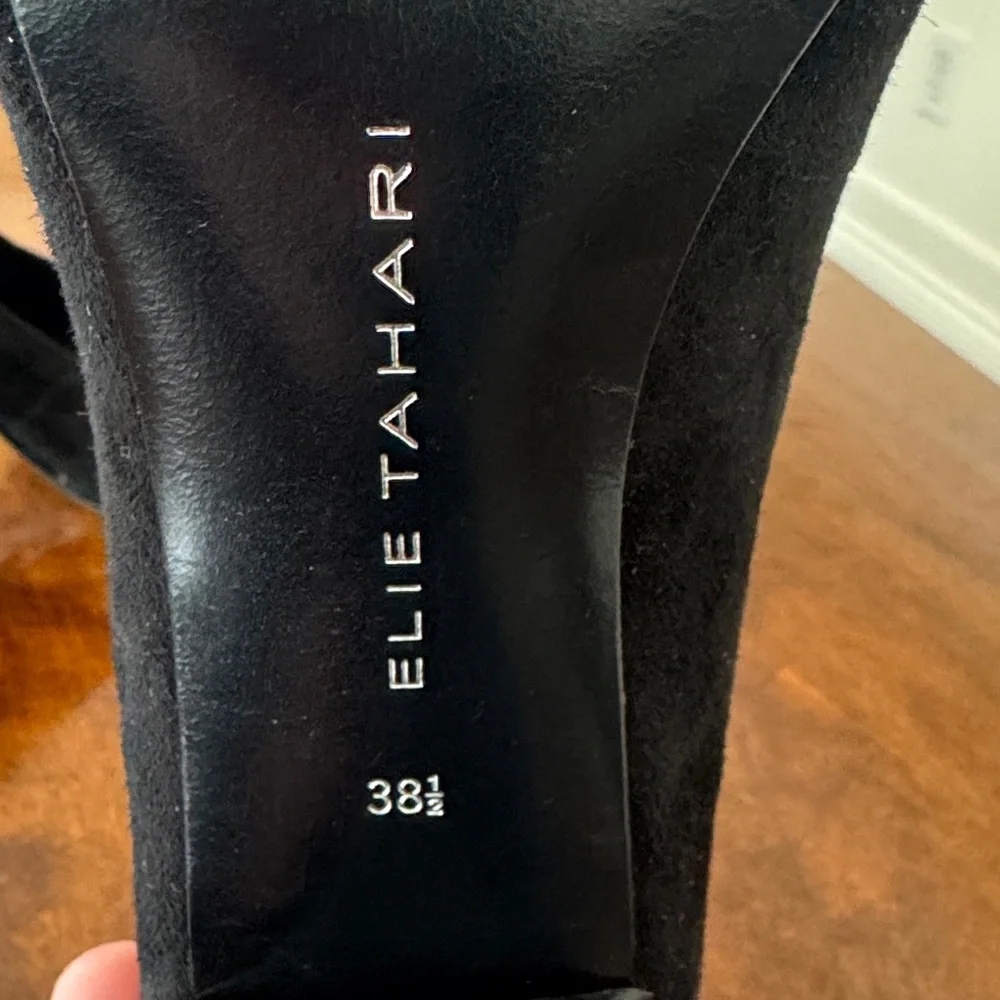 Elie Tahari Classic Black Suede Heels